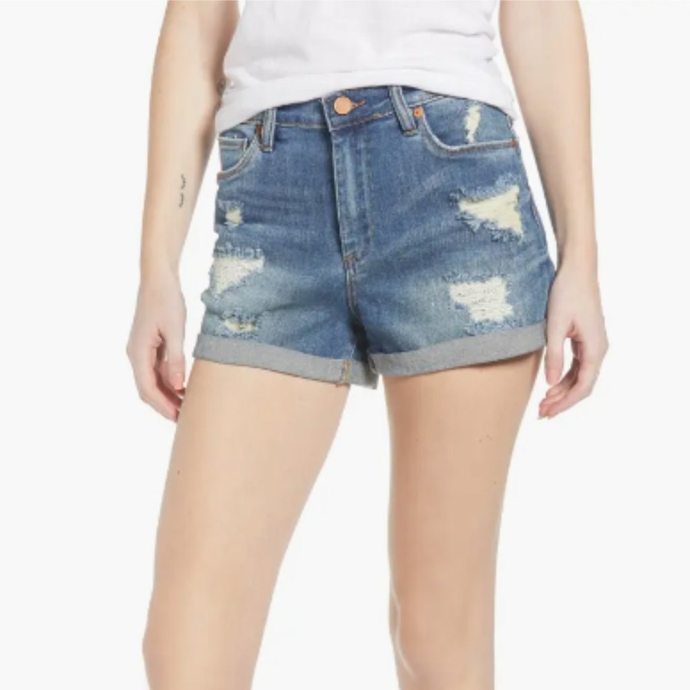 BLANKNYC High Waist Boyfriend Denim Shorts - 29